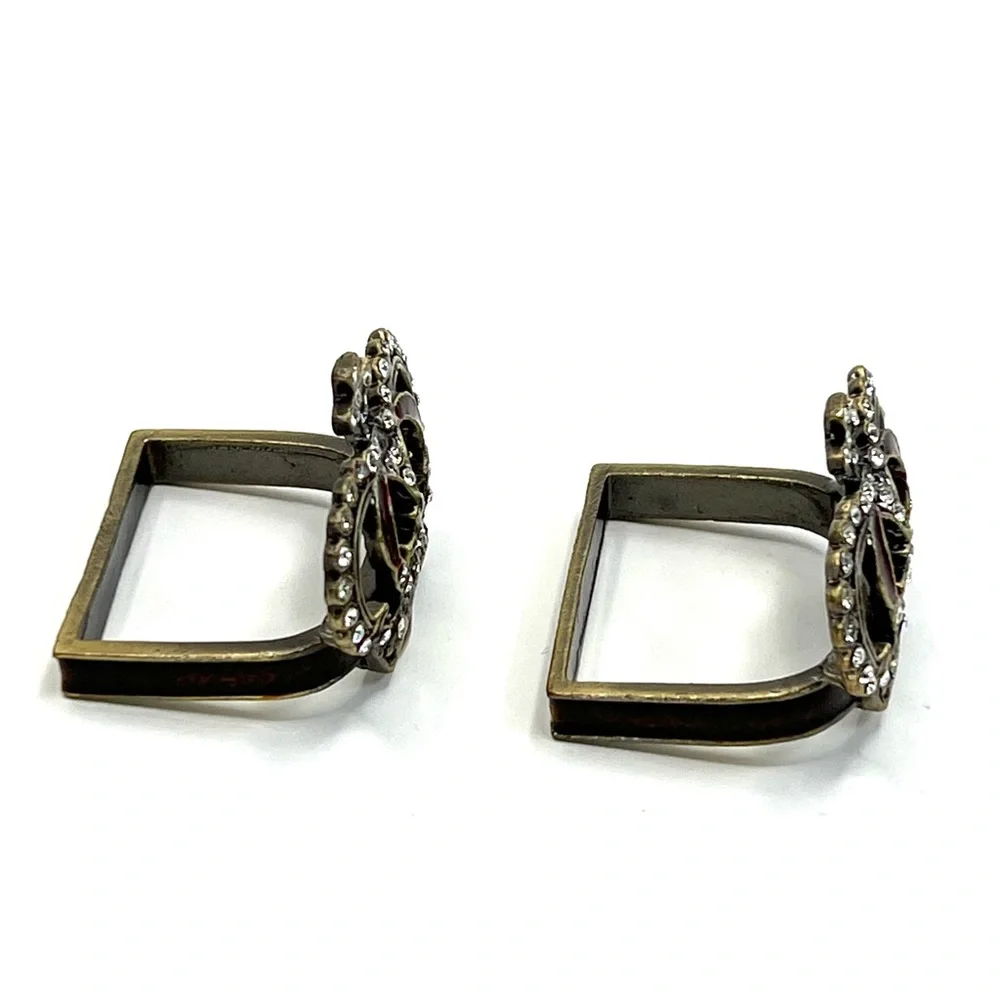 2 Pretty Rhinestone Crown Napkin Rings - Picture 3 of 6